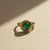 Metal Vintage Inspired Green Onyx and Topaz Ring in Silver, Gold, Size 6 For Sale - Image 7 of 11