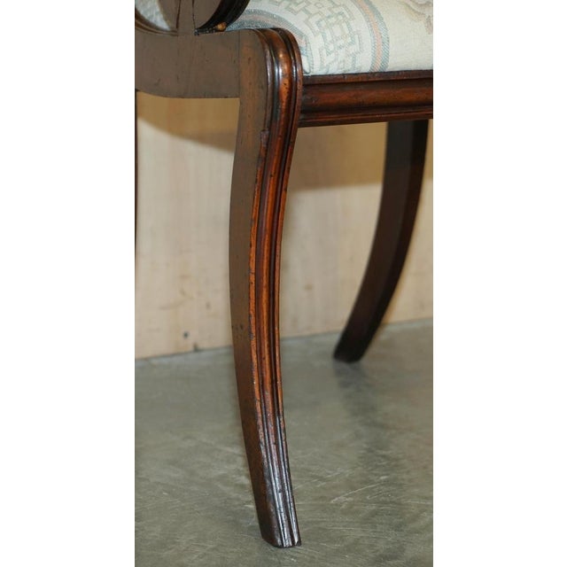 Vintage Regency Style Hardwood Saber Leg Office Desk Chair For Sale - Image 13 of 18