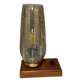 Vintage Table Lamp with Bubble Glass Shade, 1970s For Sale