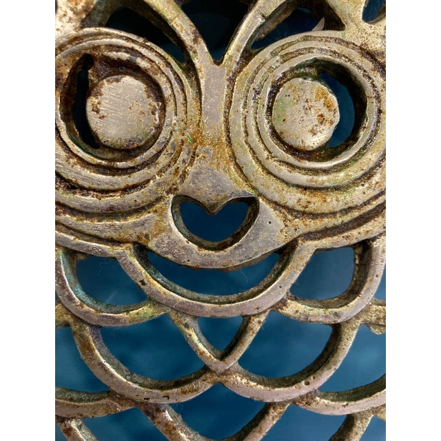 Vintage Brass Owl Trivet For Sale - Image 4 of 7