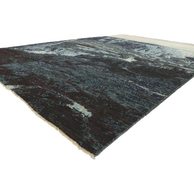 80752 Mountain Landscape Rug Inspired by Liu Haisu 09'11 x 14'02. Depicting scenery of Chinese mountain landscapes with a...