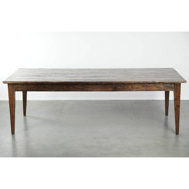 1950s Large Farmhouse Dining Table in Atmospheric Elm For Sale - Image 5 of 13
