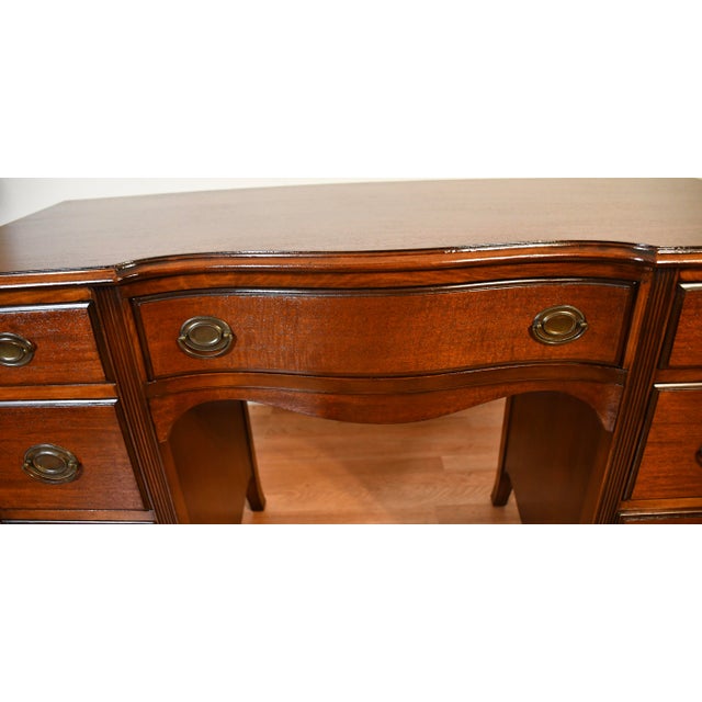 1930 English Regency Mahogany Vanity Makeup Desk Ladies Desk For Sale - Image 6 of 17