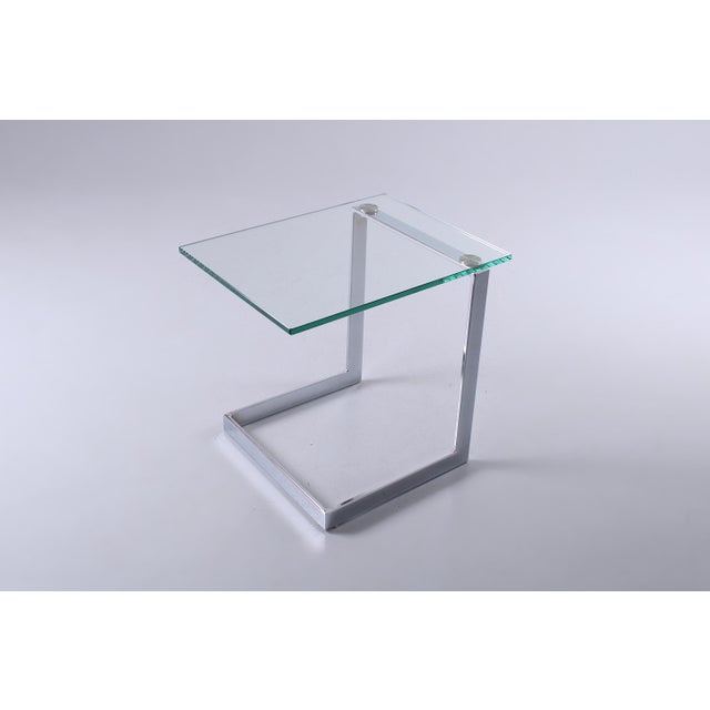 Mid-Century Modern Vintage Cantilever Side Table in Chrome and Glass from Gebra, 1980s For Sale - Image 3 of 15