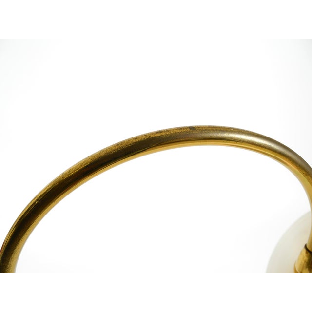 Large Mid-Century Modern Brass Table Lamp with Conical Shade, 1960s For Sale - Image 15 of 18