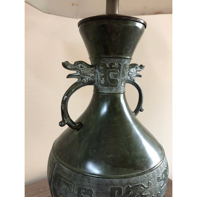 The Marbro Lamp Company Vintage Mid-Century Chinese Bronze Marbro Lamps - a Pair For Sale - Image 4 of 13