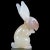 Figurative Murano Seguso Vintage Opalescent White Caramel Italian Art Glass Bunny Rabbit Sculpture For Sale - Image 3 of 6