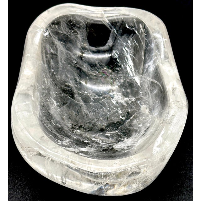 Mid 20th Century French Modern Carved Rock Crystal Diminutive Organic Bowl For Sale - Image 5 of 6