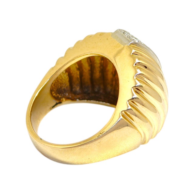 Vintage Dankner 14k Fluted Diamond Ring, Size 6.5 For Sale In Las Vegas - Image 6 of 14