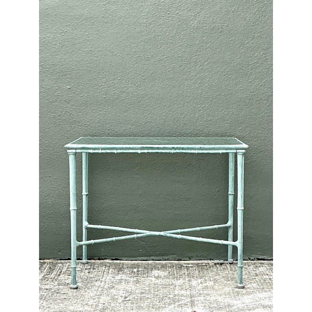 Vintage Cast Aluminum Outdoor Side Table After Brown Jordan For Sale - Image 11 of 12