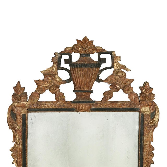 Early 20th Century Antique Mirror With Gilt Carved Urn Crest and Garland Detail For Sale - Image 5 of 5