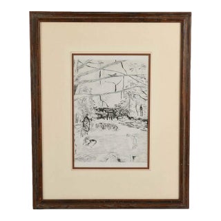 Framed Signed Pierre Bonnard "Le Parc Monceau" Drypoint Etching For Sale