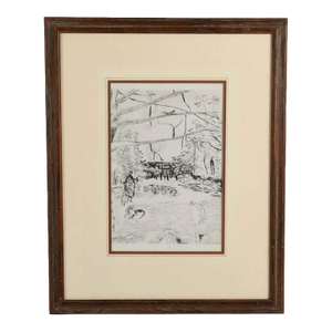 Framed Signed Pierre Bonnard "Le Parc Monceau" Drypoint Etching