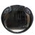 Extraordinary Hollywood Regency style wall mirror, having an Art Deco Revival stylized black lacquered frame which borders...