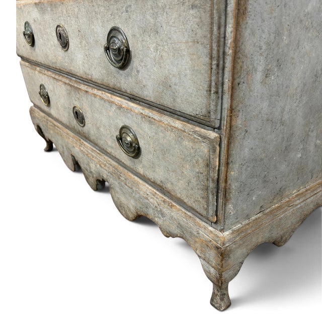 Antique Swedish Secretary in Brass and Pine For Sale - Image 9 of 13