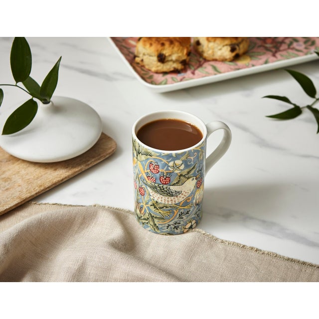 Ceramic Spode Morris & Co Mug 12 oz., Strawberry Thief For Sale - Image 7 of 11