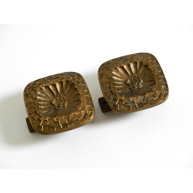 Mid-Century Modern Double-Sided Door Handles in Heavy Bronze, 1960s, Set of 2 For Sale - Image 4 of 18
