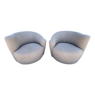 Pair of Vladimir Kagan for Weiman Nautilus Swivel Chairs For Sale