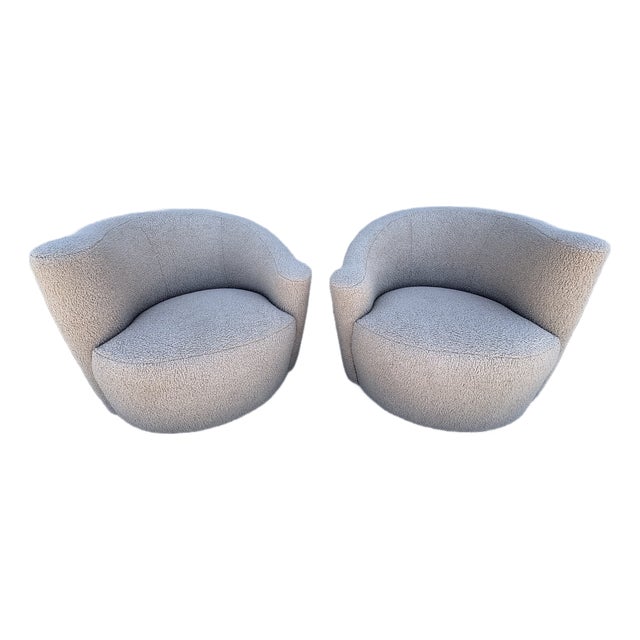 Pair of Vladimir Kagan for Weiman Nautilus Swivel Chairs For Sale