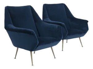 Italian Dark Blue Armchair
