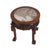 Early 20th Century Chinese Deeply Carved Hardwood & Inset Marble Round Plant Stand For Sale - Image 4 of 8