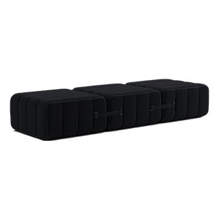 Curt Modular Set - Flexible Bench - Sera - Ebony (Black) by Ambivalenz, Set of 3 For Sale