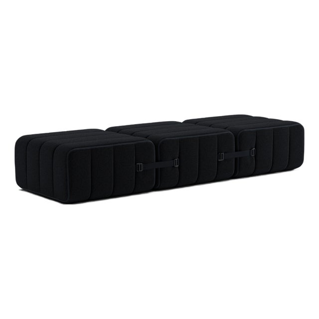 Curt Modular Set - Flexible Bench - Sera - Ebony (Black) by Ambivalenz, Set of 3 For Sale
