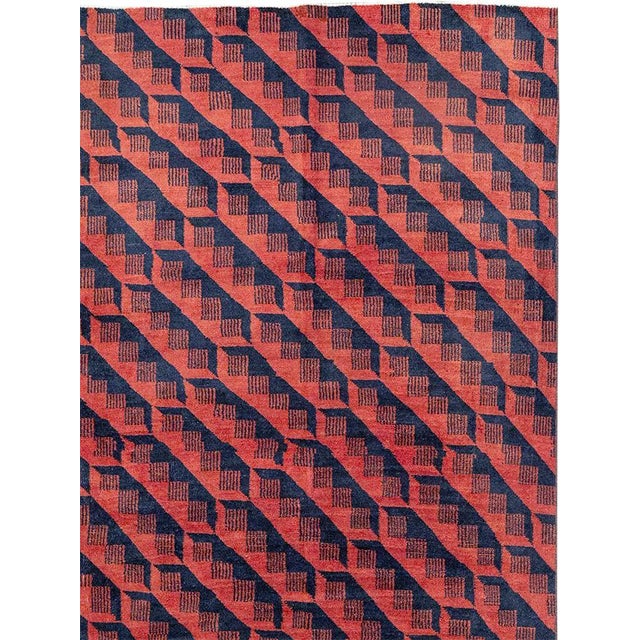 Art Deco Galerie Shabab Collection Mid-20th Century Turkish Anatolian Art Deco Carpet For Sale - Image 3 of 10