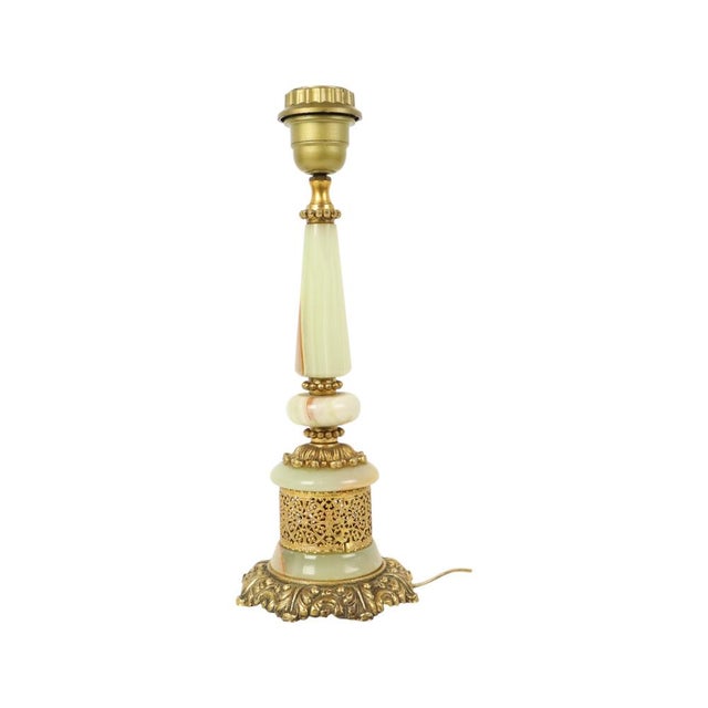 Vintage Table Lamp in Onyx, Marble and Brass, 1950s For Sale - Image 6 of 14