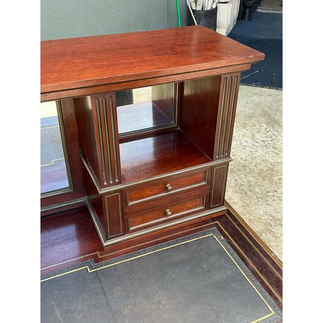 Vintage Louis XVI Double Pedestal Writing Desk For Sale In West Palm - Image 6 of 15