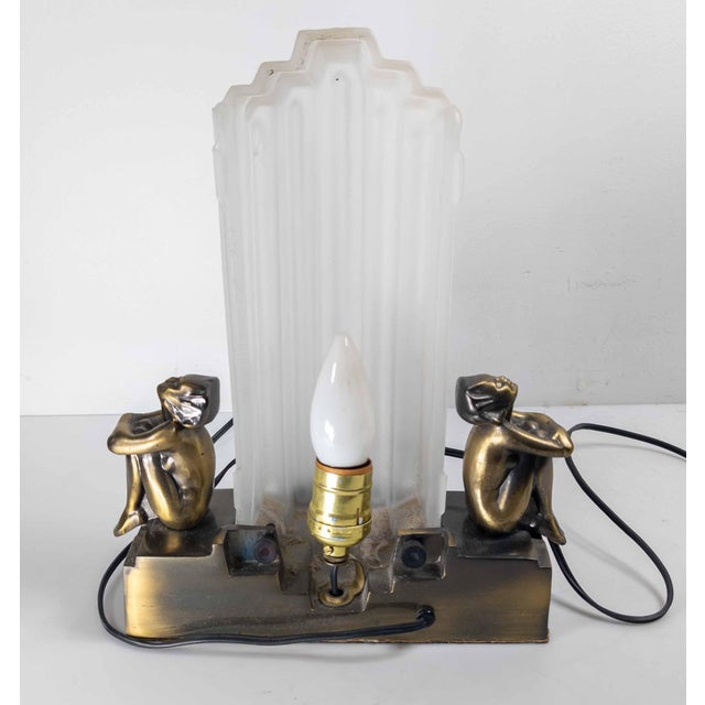 1980s Mid-Century Art Deco Style Table Lamp by Sarsaparilla After FrankArt For Sale - Image 5 of 11
