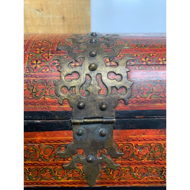 Mid 19th Century Large 19th Century Anglo Indian Malabar Treasure Chest With Brass Fittings For Sale - Image 5 of 11