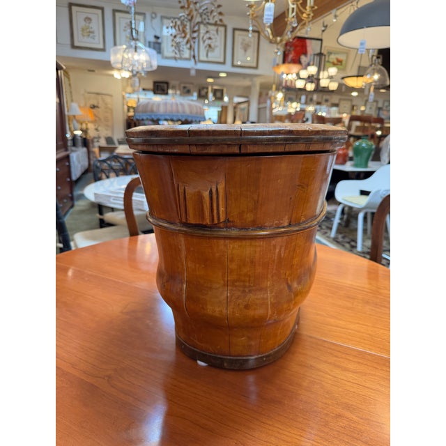 Chinese Staved Wood + Brass-Banded Baby Bathing Vessel, 19th Century For Sale - Image 11 of 12