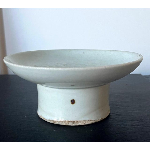 Korean Ceramic Ritual Offering Stemmed Dish with Inscription Joseon Dynasty For Sale - Image 4 of 15