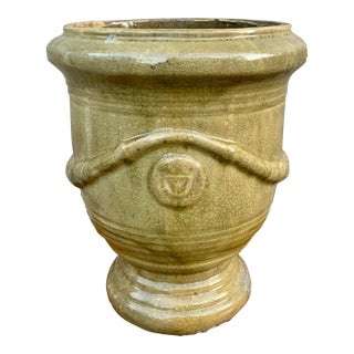 French Provincial Glazed Earthenware Pedestal Planter For Sale