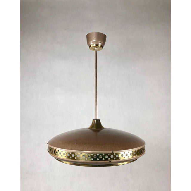 Gold Space Age UFO Pendant Lamp, 1950s For Sale - Image 8 of 10