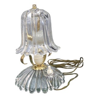 Art Deco Table Lamp in Murano and Brass, 1930 For Sale