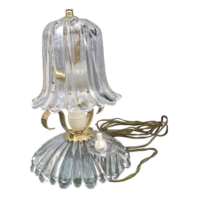Art Deco Table Lamp in Murano and Brass, 1930 For Sale