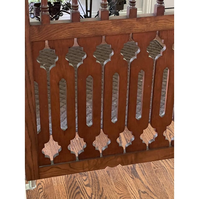 Brown Vintage Carved Wood Double Sided Gate For Sale - Image 8 of 10