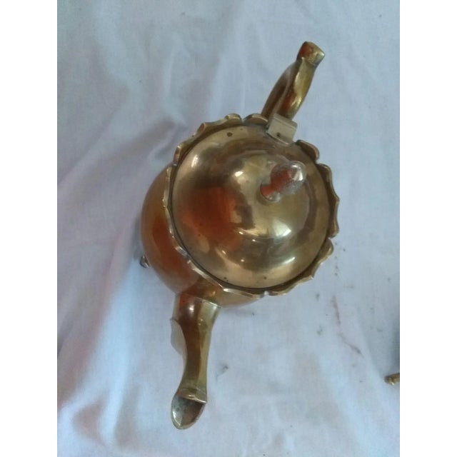 Vintage Brass-Plated Petite Tea Set- 3 Pieces For Sale - Image 6 of 8