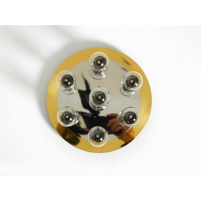 1980s Postmodern Ceiling Lamp in Brass and Chrome from H. Schmidt Leuchtenfabrik, 1980s For Sale - Image 5 of 14