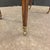 Mid 19th Century Regency Walnut & Rosewood Inlaid Table W/2 Drawers, Brass Beading, Ornate Handles, on Square Tapered Legs on Brass Casters For Sale - Image 9 of 15