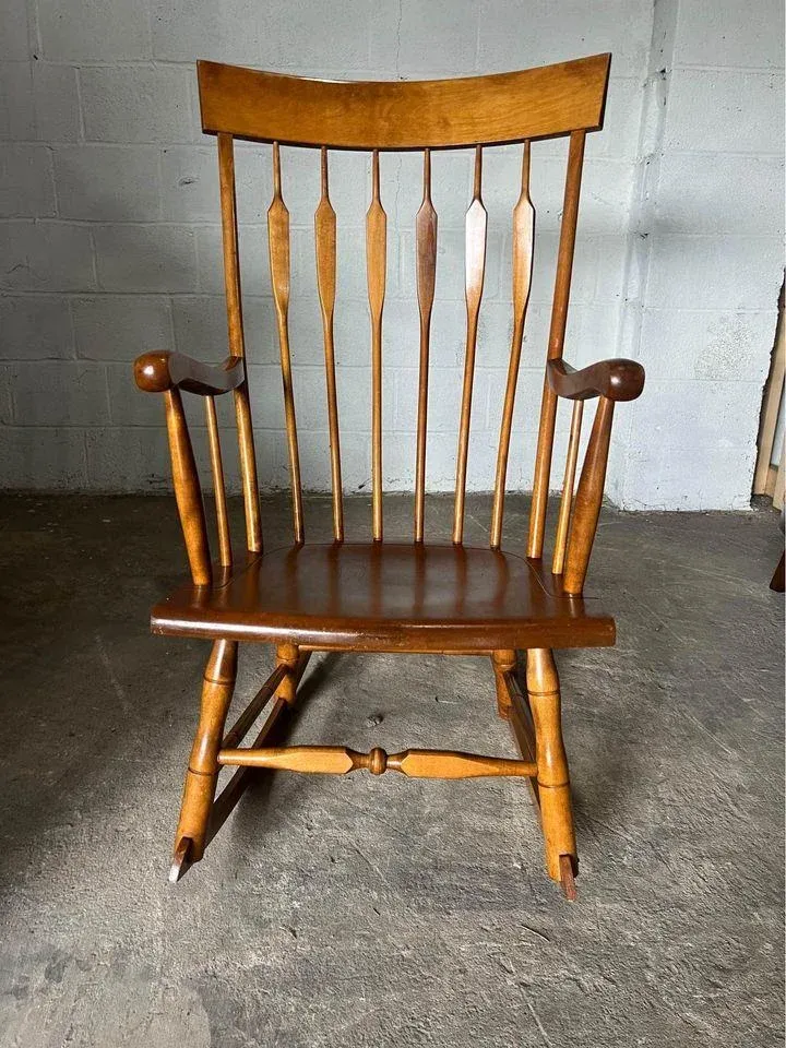 Vintage Nichols & Stone Co Solid Maple Spindle Back Windsor Style
