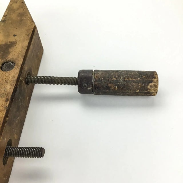 Wood Vintage Solid Wood Carpenter Screw Clamp For Sale - Image 7 of 10