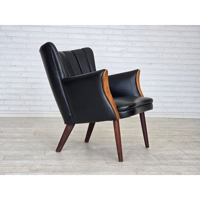 Danish Teddy Armchair in Artificial Leather and Teak by Svend Skipper, 1970s For Sale - Image 18 of 18