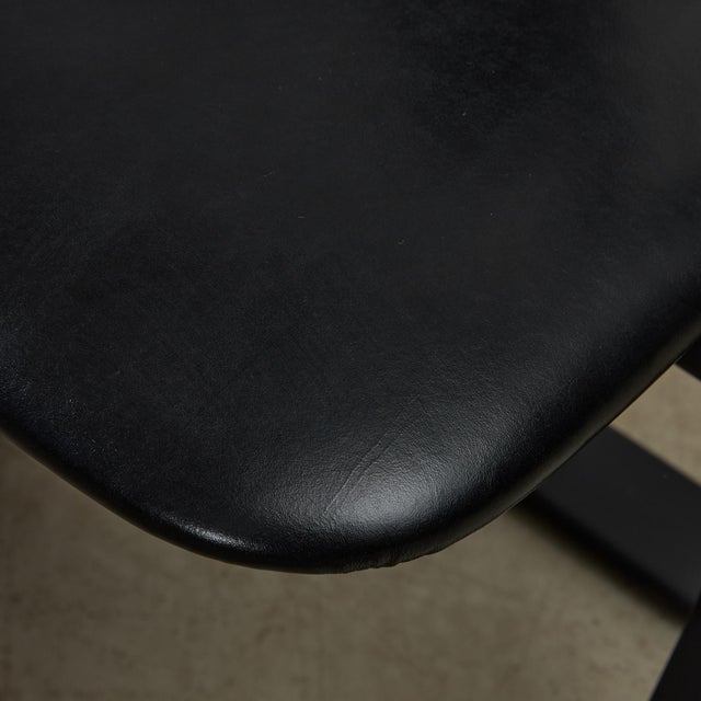 Black Black Leather Ergonomic Chair by Peter Opsvik for Stokke, 1983 For Sale - Image 8 of 17