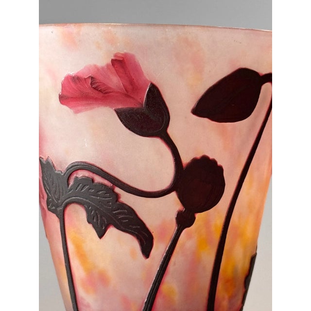 Early 20th Century Daum Nancy, Wonderful Poppy Vase. Circa 1900 For Sale - Image 5 of 15
