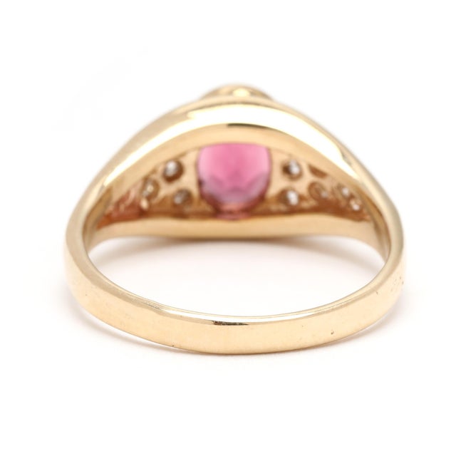 1ctw Pink Tourmaline & Diamond Ring, 14k Yellow Gold, Ring Size 5.75 For Sale - Image 4 of 6