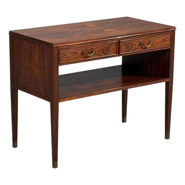 Danish Modern, Small Console or Cabinet, Rosewood, Brass, Denmark, 1950s For Sale