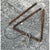 Vintage Rusted Metal Triangle Dinner Bell For Sale - Image 4 of 12